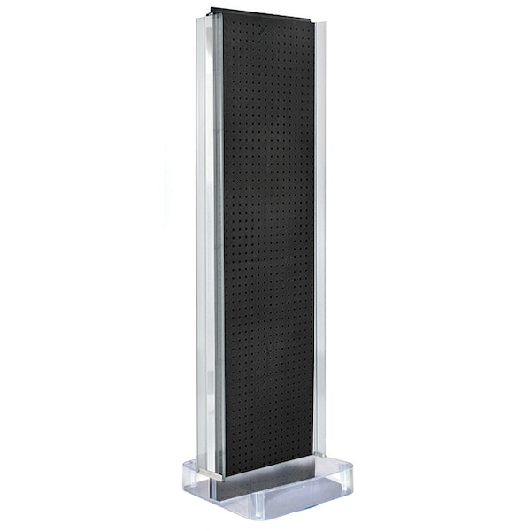 Two-Sided Pegboard Floor Display w/ C-Channel Sides On a Square Studio Base